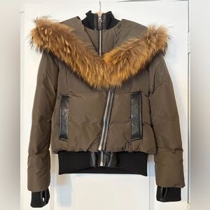 RUDSAK Brown Puffer Jacket with Fur Trim
